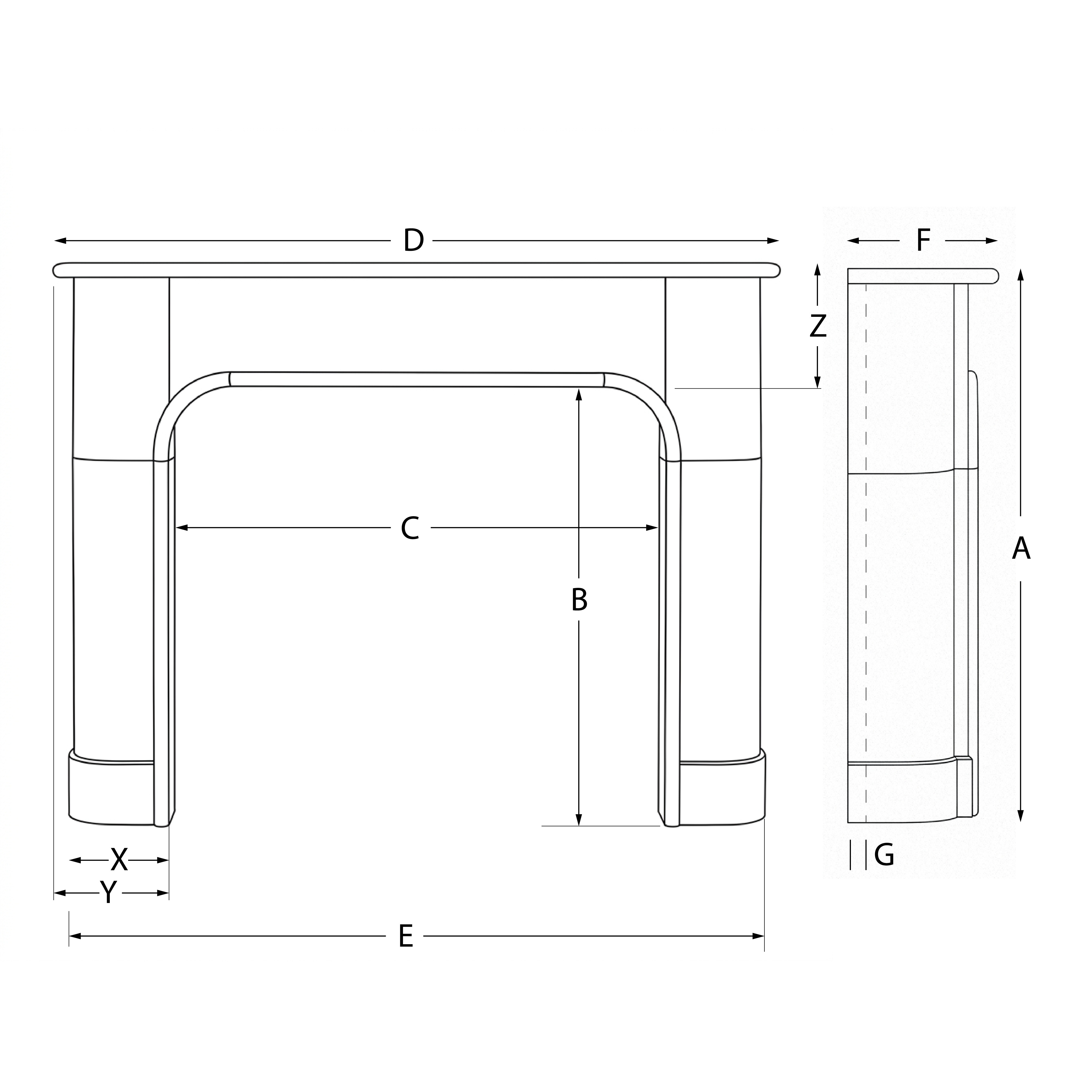 Willow Bend Mantel Surround line art