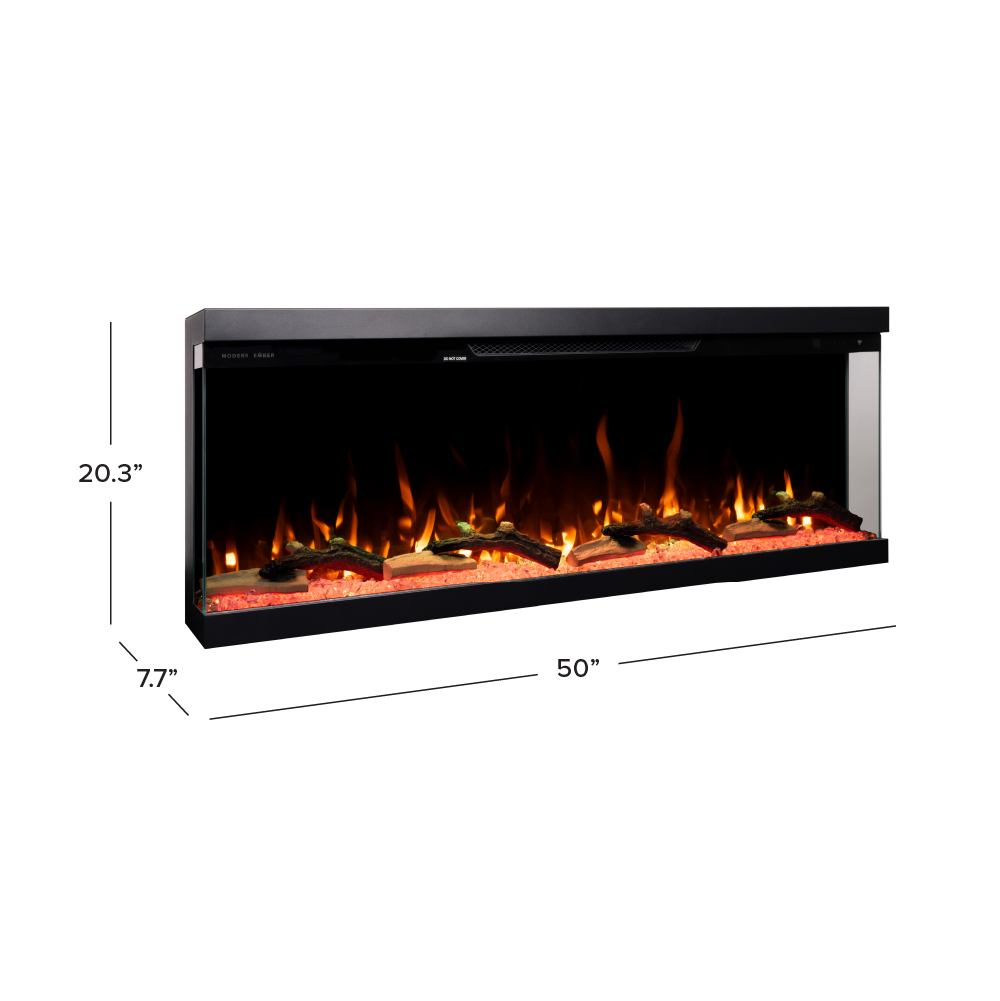 Skyline 3-Side Linear Electric Fireplace line art