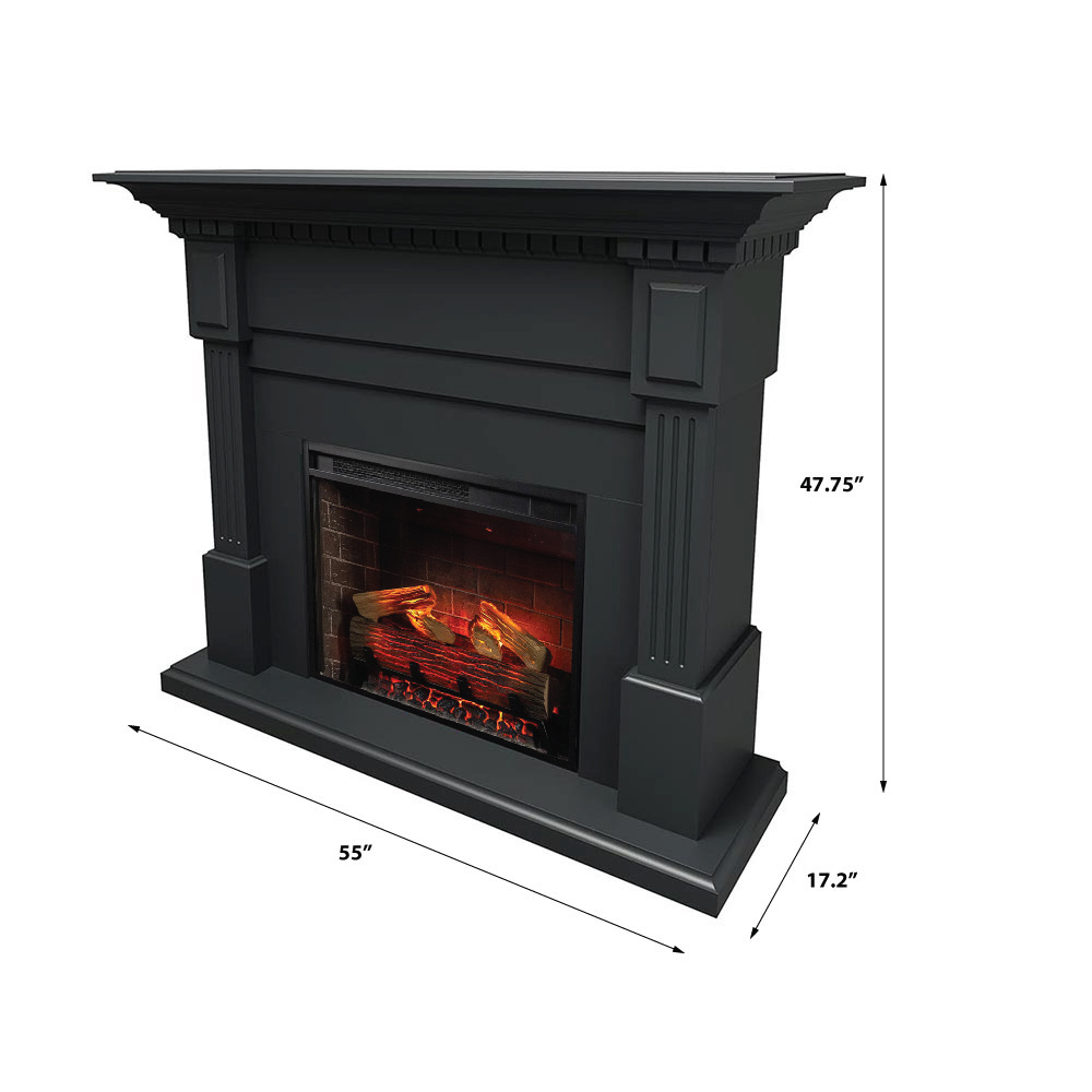 Augustine Electric Fireplace Mantel Package line art