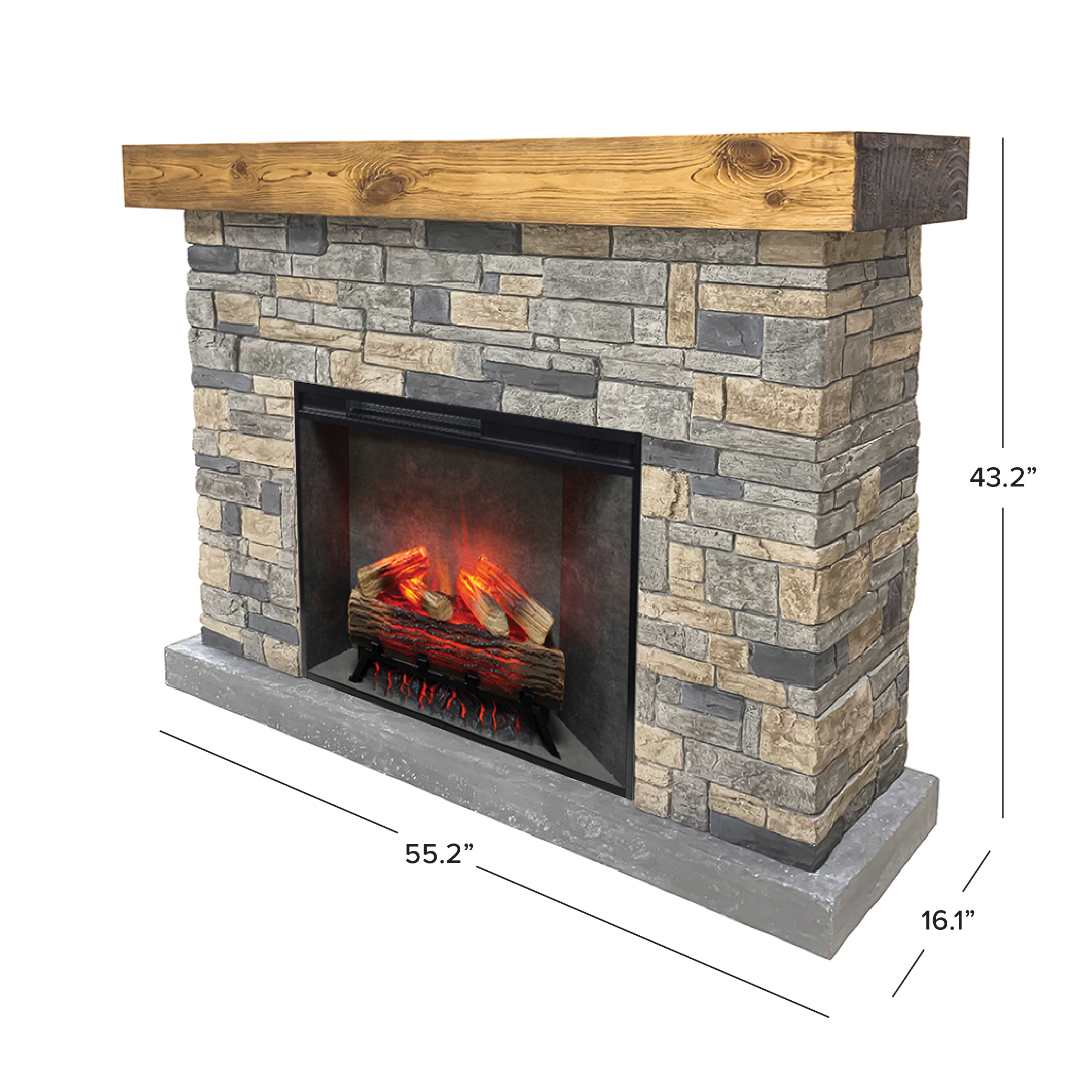 Dixson Stone Mantel & 28" Firebox by Country Living line art